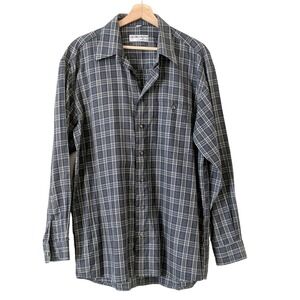 Georg‎ Roth of Germany Men's Button Down Long Sleeve Shirt Black Gray 42 Large L